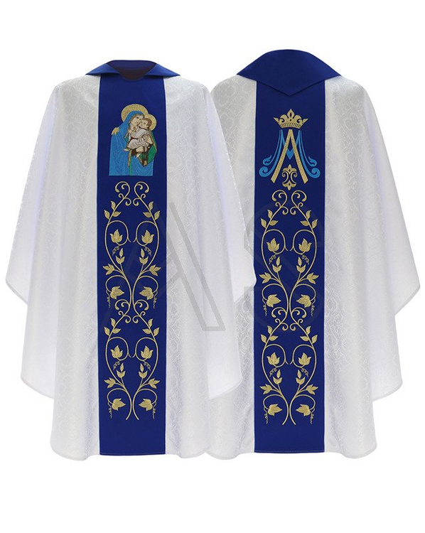 Chasuble gothique "Notre dame du scapulaire" 453-BN25