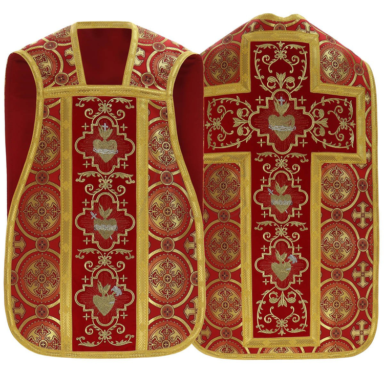 Roman chasuble "Heart of Jesus, Mary, Joseph" R822-AC8