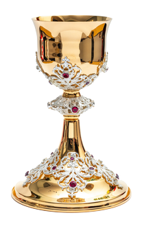 Mass chalice decorated with rubies