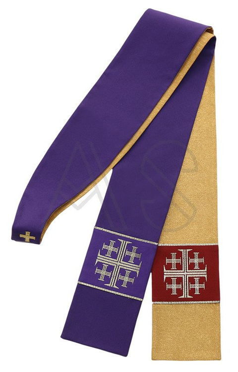 Gotische Stola reversible „Jerusalem-Kreuze“ SZ1