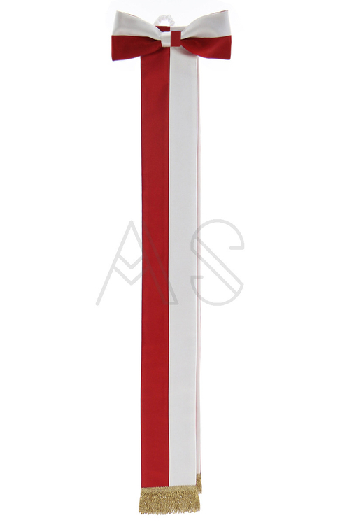 Sash white-red 15cm WSTA2-BC-G