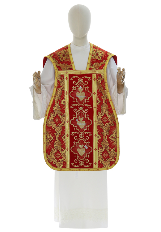 Casulla romana "Corazón de Jesús, María, José" R822-AC9