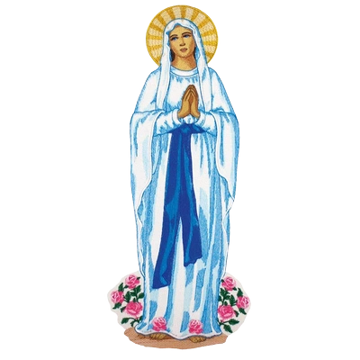 Aplique bordado "Nuestra Señora de Lourd"