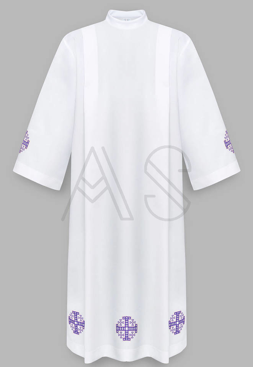 Albe mit mit violetten Jerusalemkreuzen A4-F