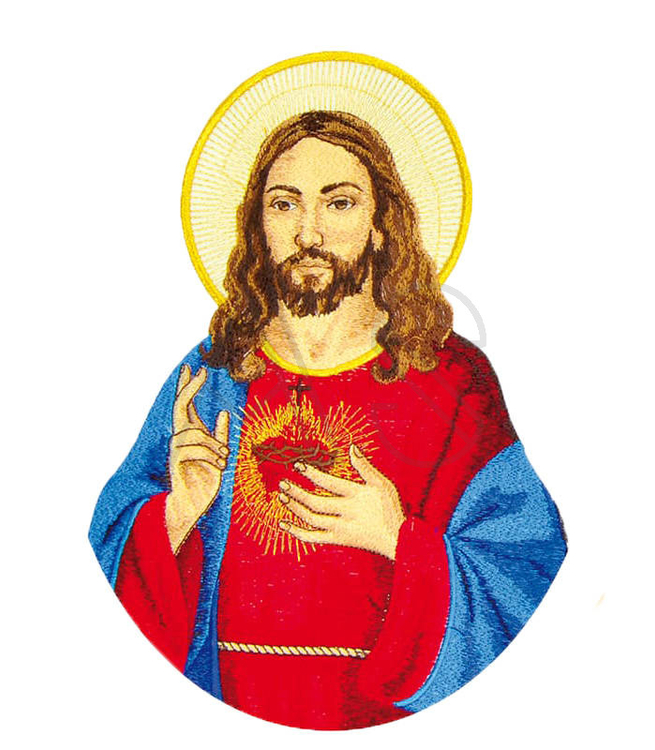 Aplique bordado "El corazón de Jesús"