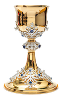 Mass chalice decorated with sapphires