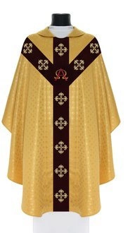 Chasuble semi-gothique "Alfa & Omega" Y802-AGC61