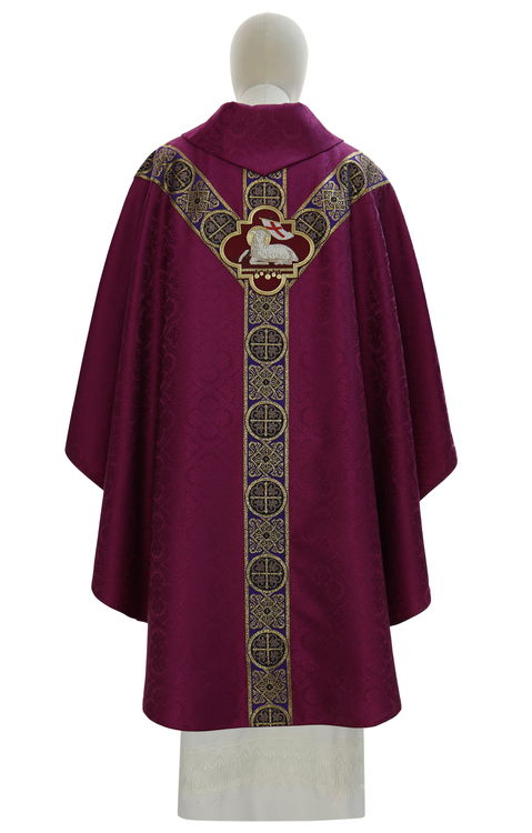 Casulla semigótica "Cordero de Dios" Y202-25-AB