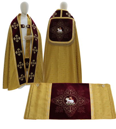 Römische Pluviale und Segensvelum "Lamm" SET-WKT559