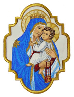 Embroidered Applique "Mother of God with the Child"