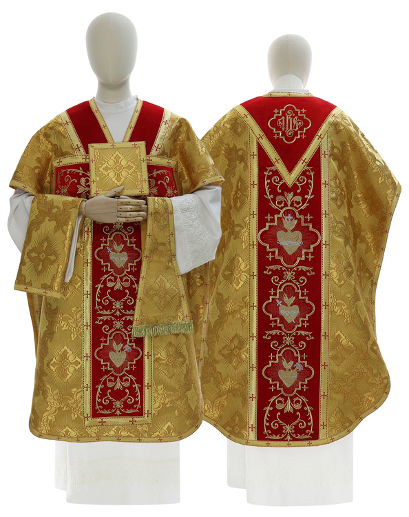 Chasuble "Saint Philippe Neri" "Coeur de Jésus, Marie, Joseph" F822-AGC9
