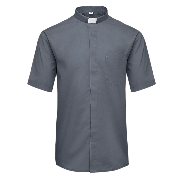 Chemise de prêtre graphite, manches courtes KK-SZ2