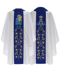 Chasuble gothique "Notre dame du scapulaire" 453-BN25