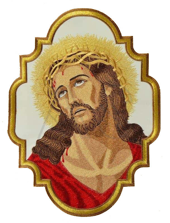 Aplique bordado "Jesús sufriendo"