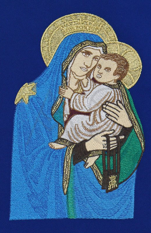 Chasuble gothique "Notre dame du scapulaire" 453-BN25
