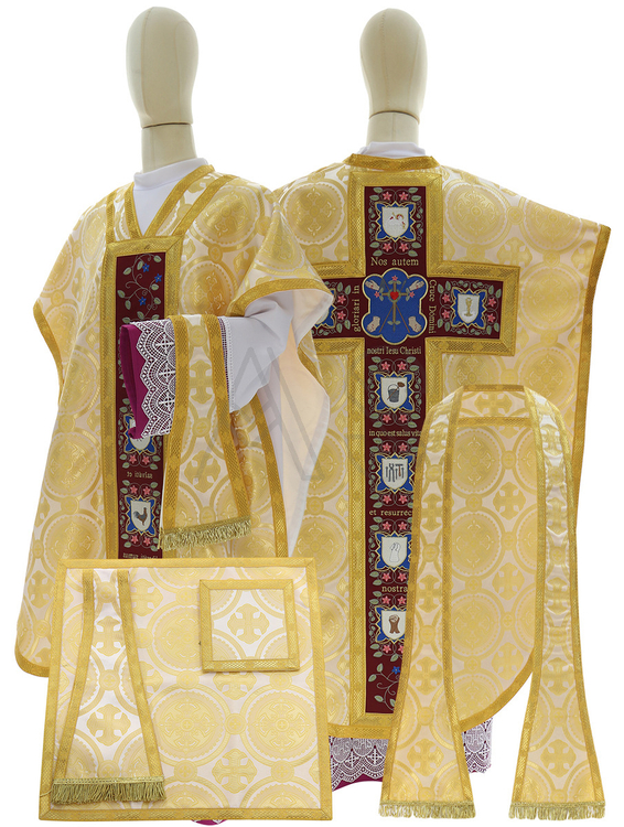 Casula di seta "Passione e Resurrezione di Gesù Cristo" F820-K8