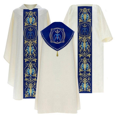 Ensemble marial de vêtements liturgiques SET-872