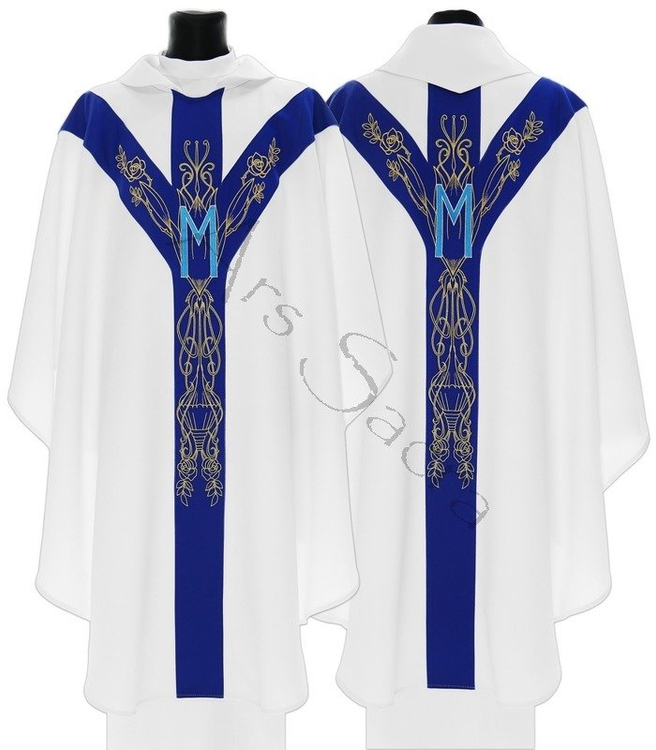 Chasuble semi-gothique mariale Y563-BN