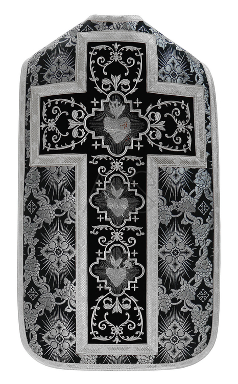 Chasuble romaine "Coeur de Jésus, Marie, Joseph" R822-ACZS9