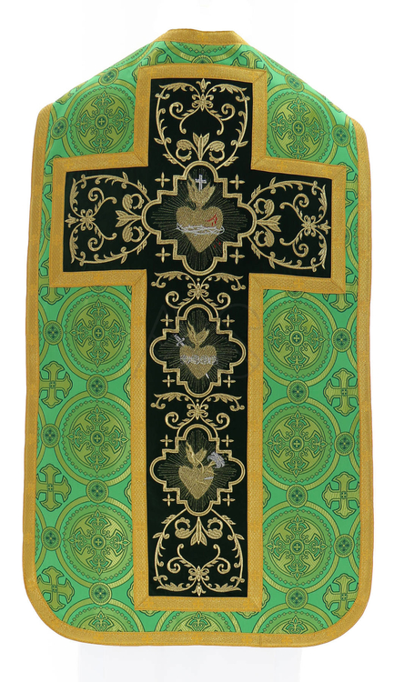 Casula romana "Cuore di Gesù, Maria, Giuseppe" R822-AZ8