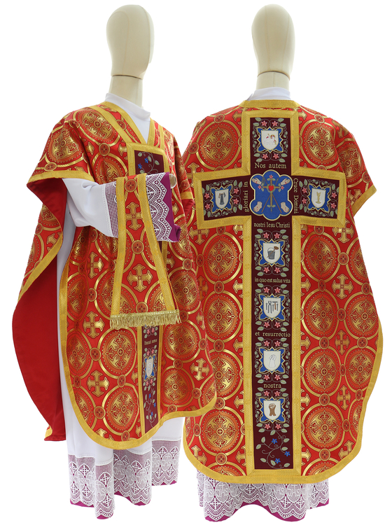 Silk chasuble "Passion and Resurrection of Jesus Christ" F820-C8
