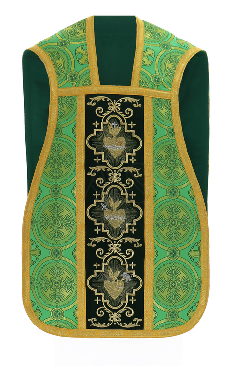 Casulla romana "Corazón de Jesús, María, José" R822-AZ8