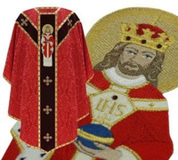 Casulla semigótica "Cristo el rey" GY805-AC26