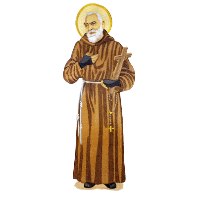 Applique brodée "Saint-Père pio"