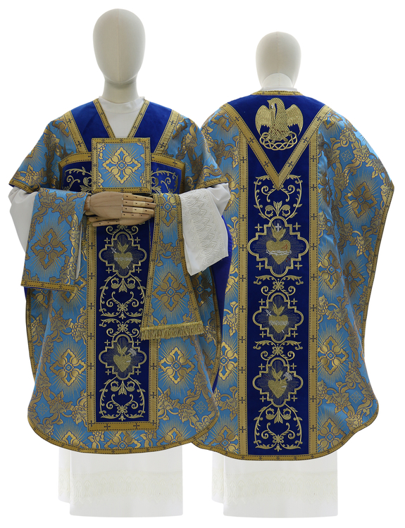 Chasuble "Saint Philippe Neri" "Coeur de Jésus, Marie, Joseph" F822-AN9-PEL