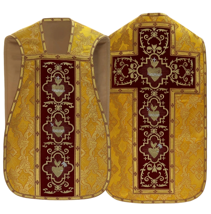 Casula romana "Cuore di Gesù, Maria, Giuseppe" R822-AKC9