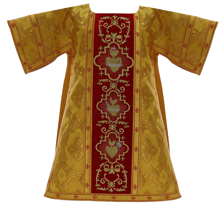 Dalmática romana "Corazón de Jesús, María, José" DR822-AGC9