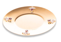 Gold-plated paten decorated with red rubies