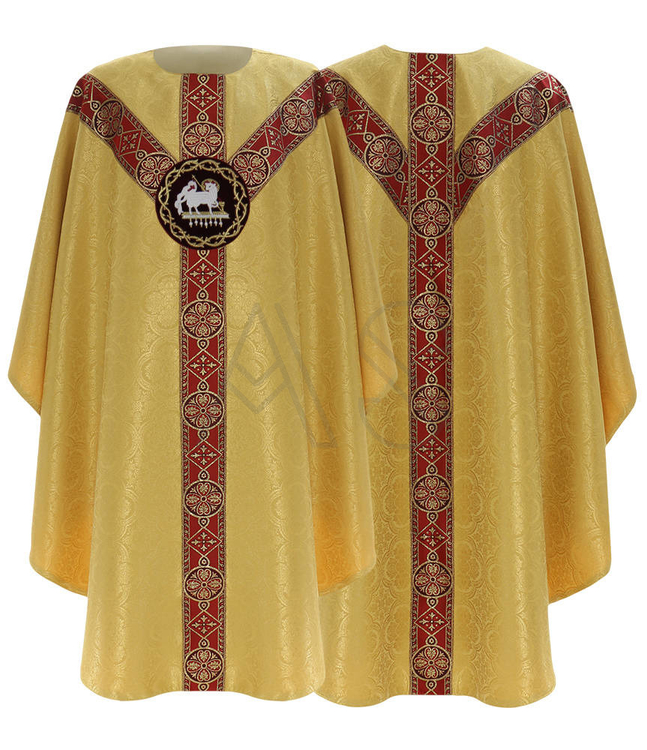 Casulla semigótica "Cordero de Dios" GY215-GC25