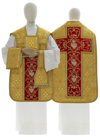 Casula romana "Cuore di Gesù, Maria, Giuseppe" R822-AGC8