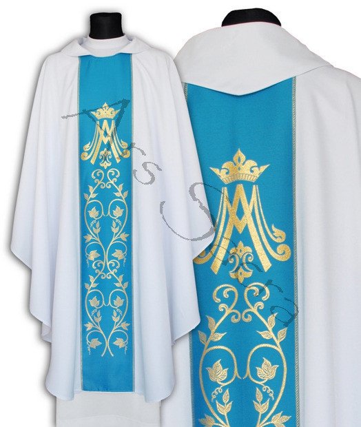 Chasuble gothique mariale 085-BN