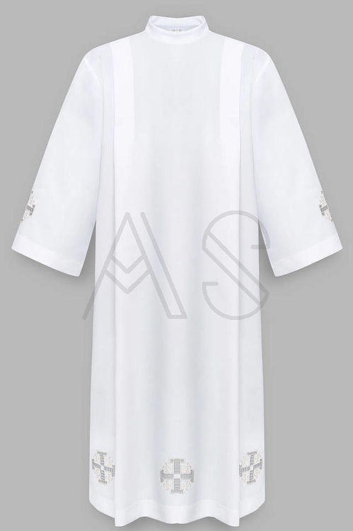 Alb with white Jerusalem crosses A4-B