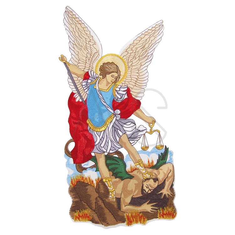 Aplique bordado "Santo Michael Archangol"