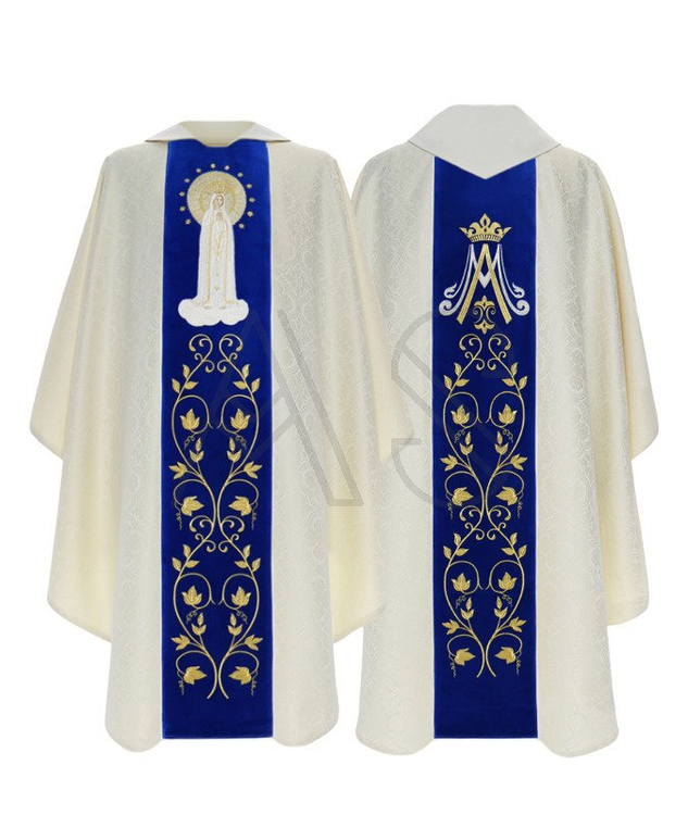 Chasuble gothique "Notre-Dame de Fatima" 412-AKN25
