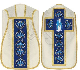 Casulla romana mariana "Nuestra Señora de las Gracias" R448-KN25