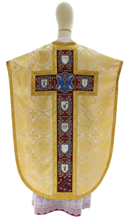 Silk chasuble "Passion and Resurrection of Jesus Christ" F820-F8
