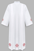 Alb with red Jerusalem crosses A4-C