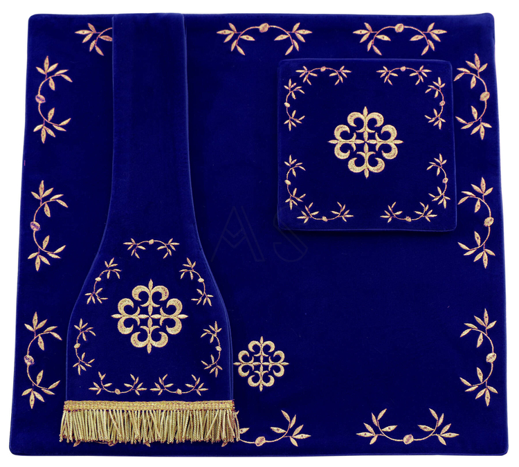 Burse, maniple, chalice veil made of velvet VMB863-A	