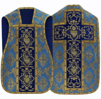 Chasuble romaine "Coeur de Jésus, Marie, Joseph" R822-AN9