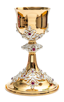 Calice da messa decorato con rubini