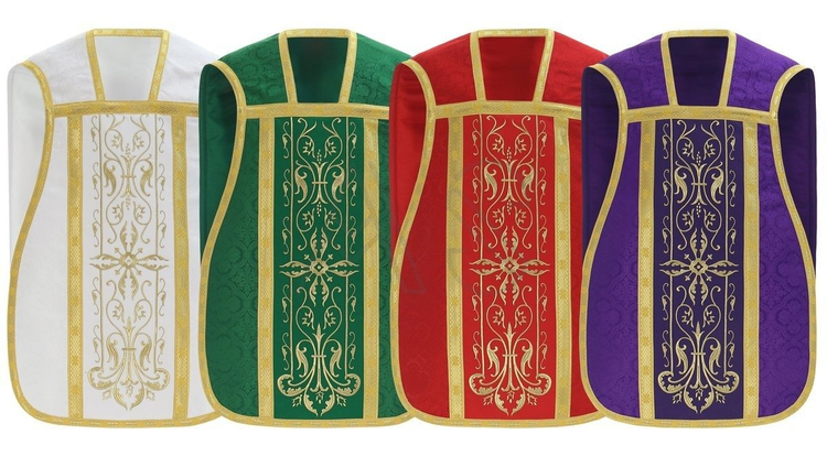 Garnitur von 4 römischen Kaseln SET-RH1-25