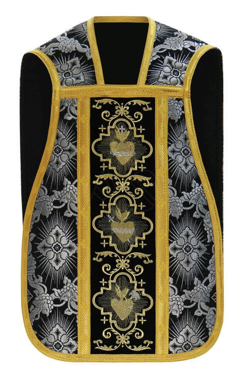 Chasuble romaine "Coeur de Jésus, Marie, Joseph" R822-AKC9