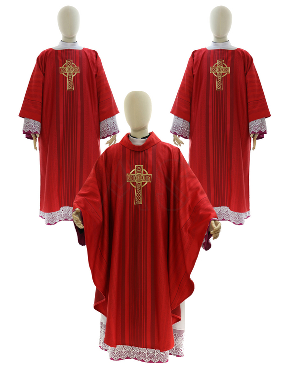 Gotische Kasel, Dalmatik "Keltisches Kreuz" SET-886-31