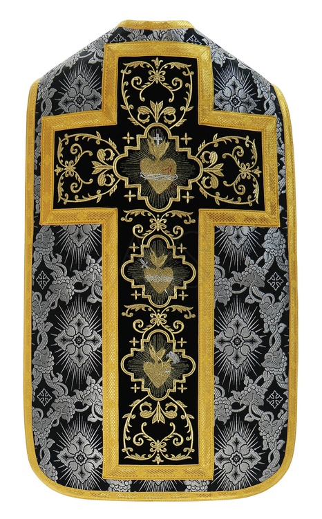 Casulla romana "Corazón de Jesús, María, José" R822-ACZ9