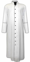 White cassock with black piping CASS-B-CZ