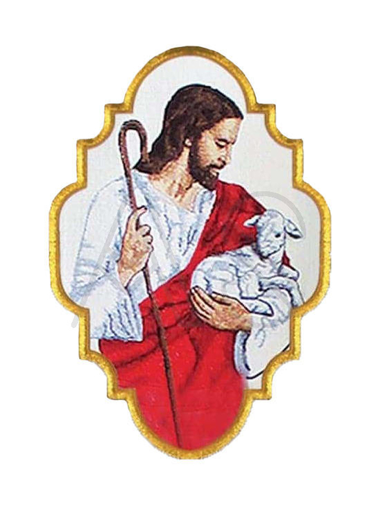 Embroidered Applique "Jesus a good shepherd"